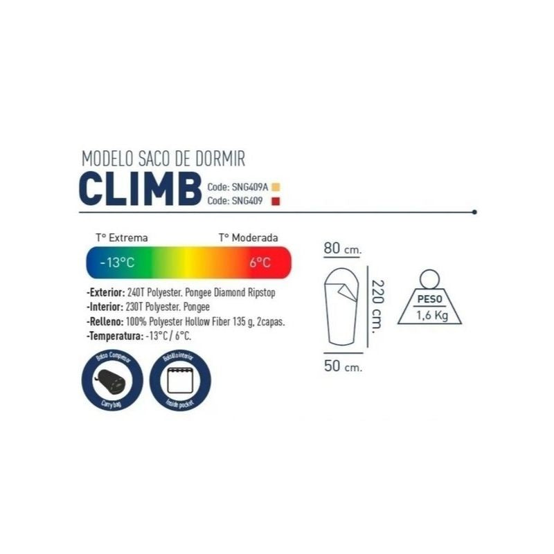 Bolsa para domir CLIMB -13º / 6ºC