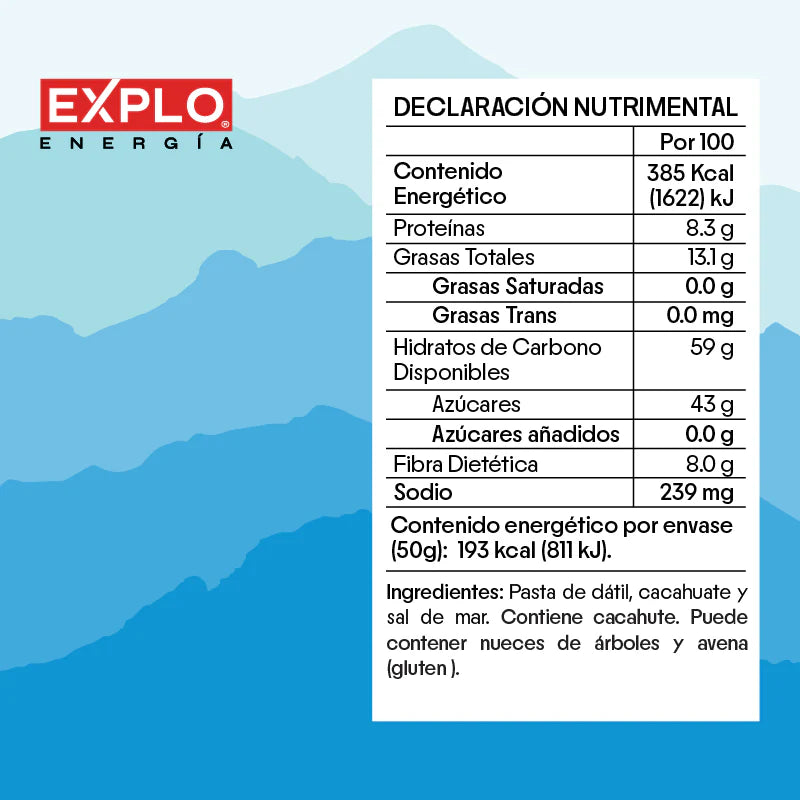 Barra de Energía Cacahuate + Sal de Mar 50g