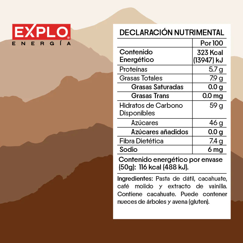Barra de Energía Café + Vainilla 50g