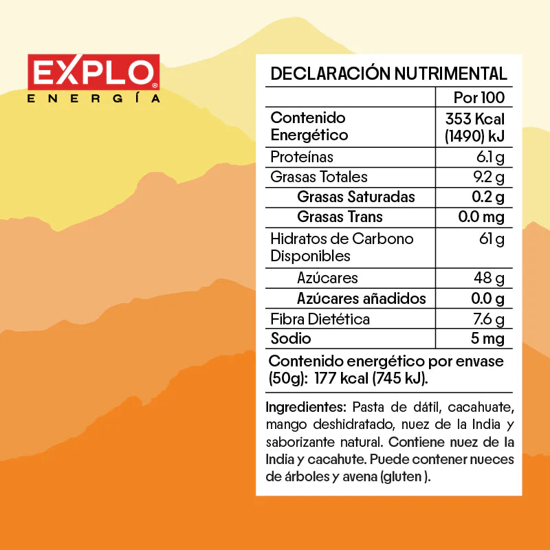 Barra de Energía Mango + Maracuyá 50g