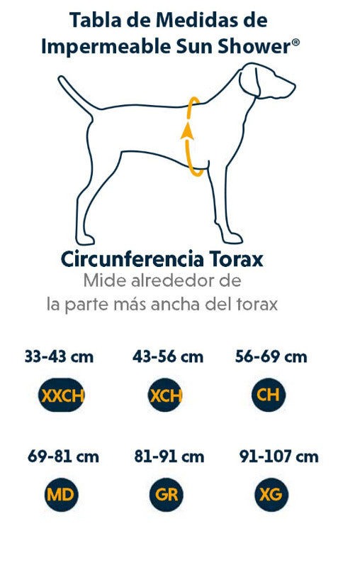 Chaleco impermeable para perros SUN SHOWER® MIDNIGHT BLUE