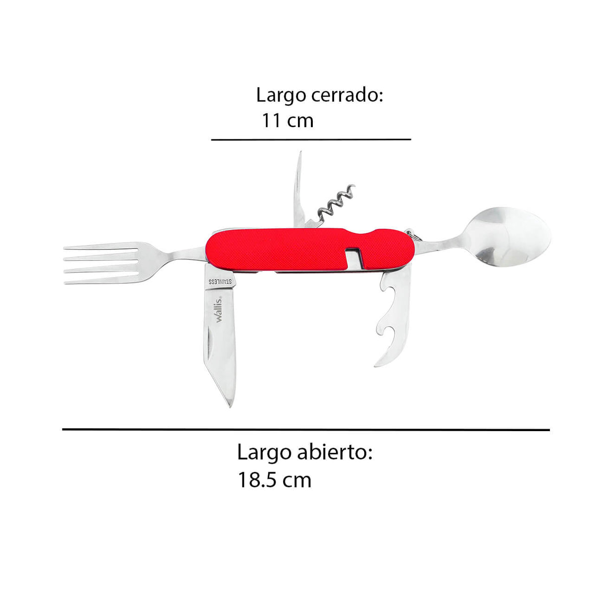 Cubiertos con 8 usos mango de aluminio