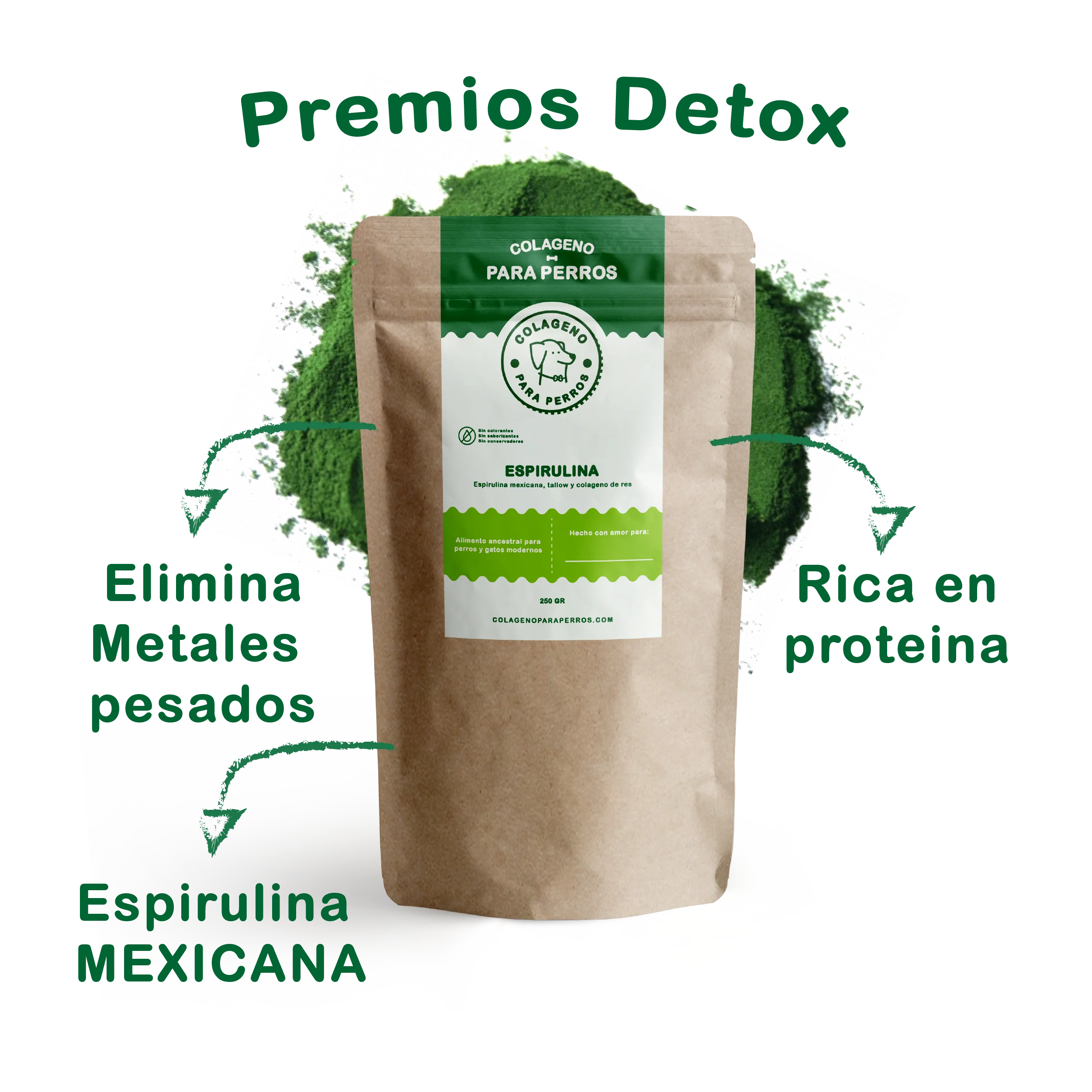 Premios para perro con Espirulina: Un Detox Natural. 250 g