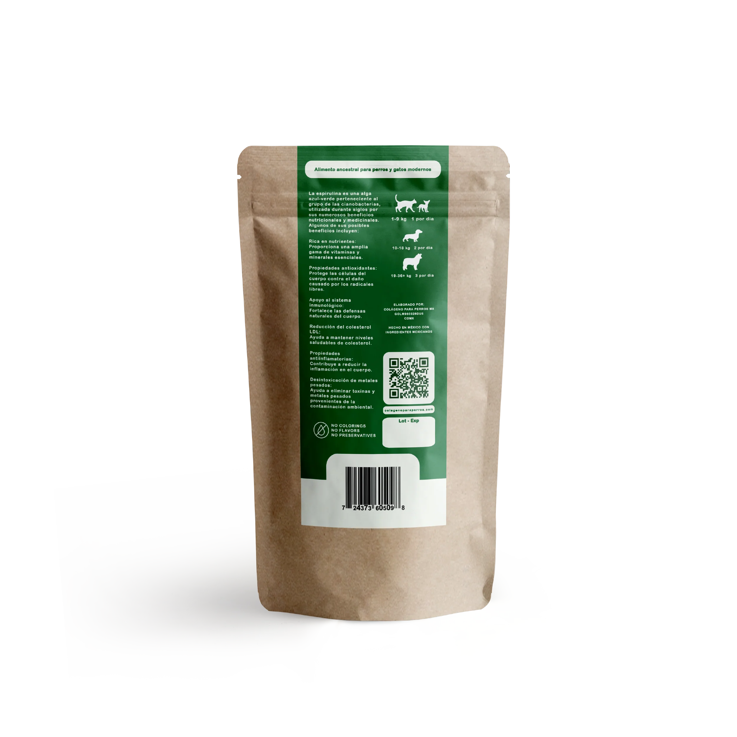 Premios para perro con Espirulina: Un Detox Natural. 250 g
