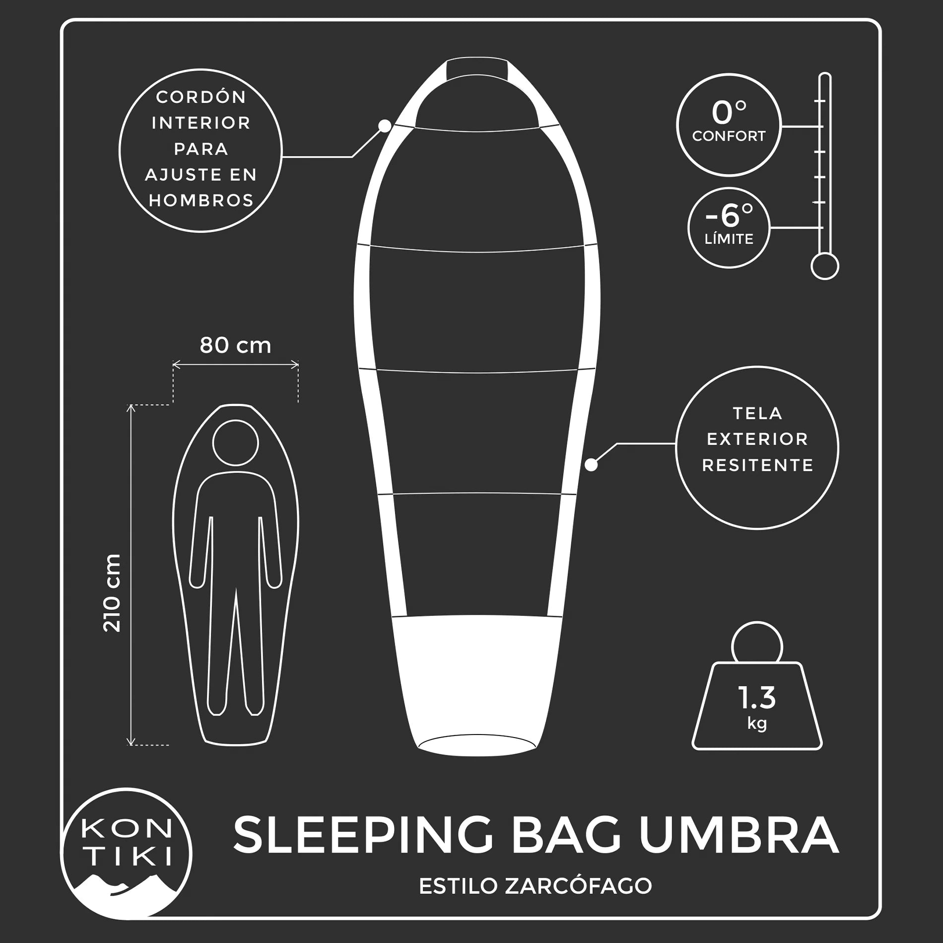 Bolsa para dormir UMBRA RD-BK 0°C / -6°C