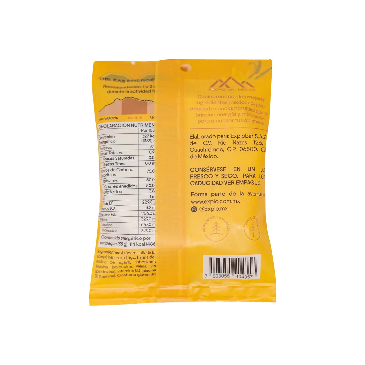 Obleas energéticas sabor Vainilla 35g