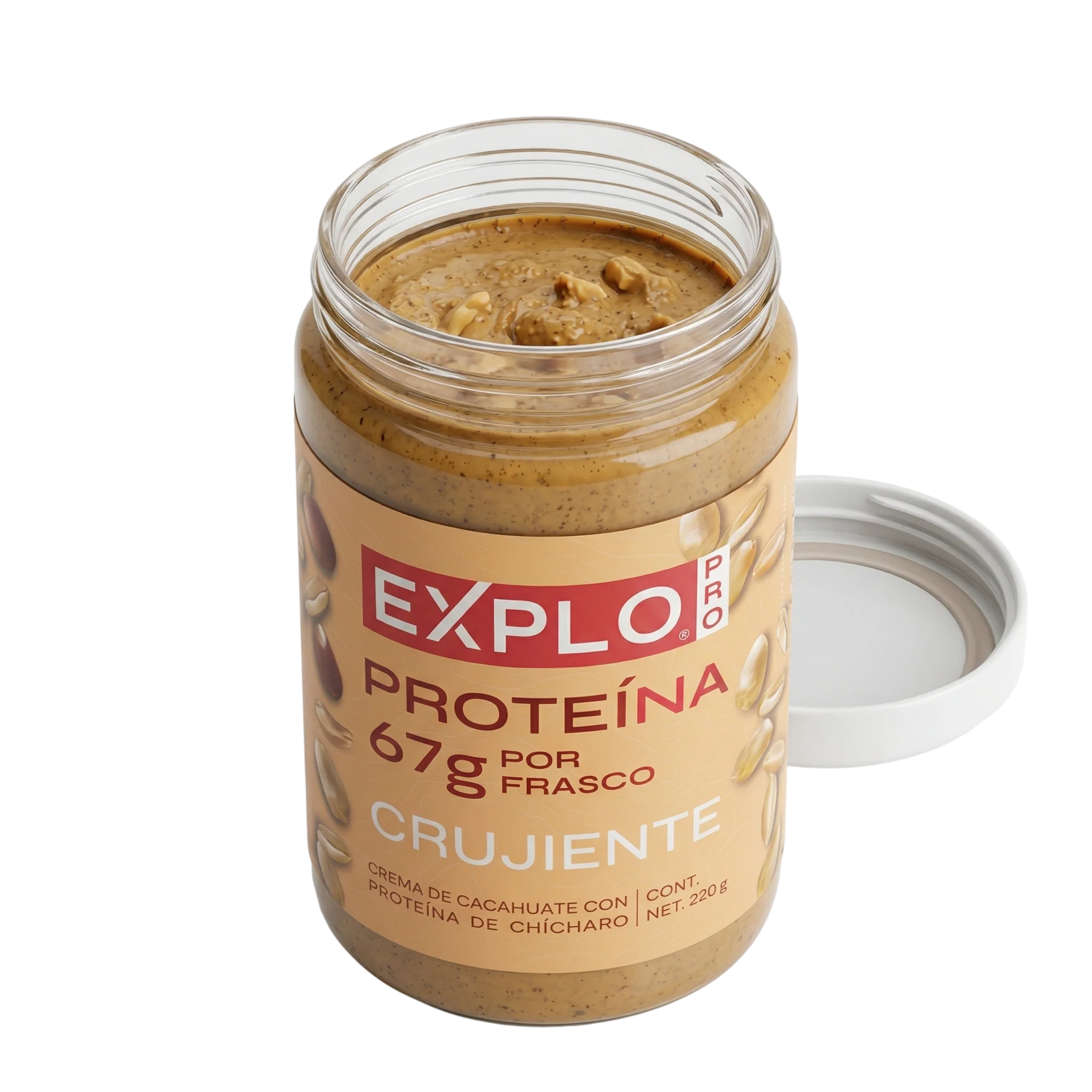 Crema de Cacahuate Crujiente con Proteína 220g