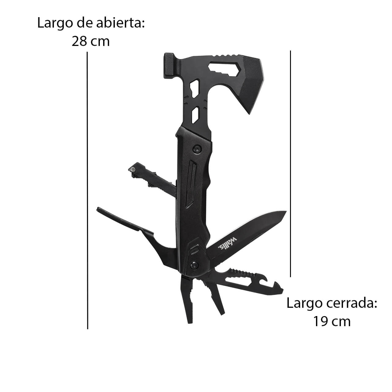 Multiherramienta con mini hacha de 13 usos